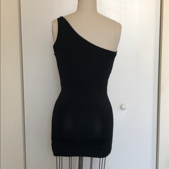 Bebe One shoulder Black Mini Dress - Picture 4 of 4